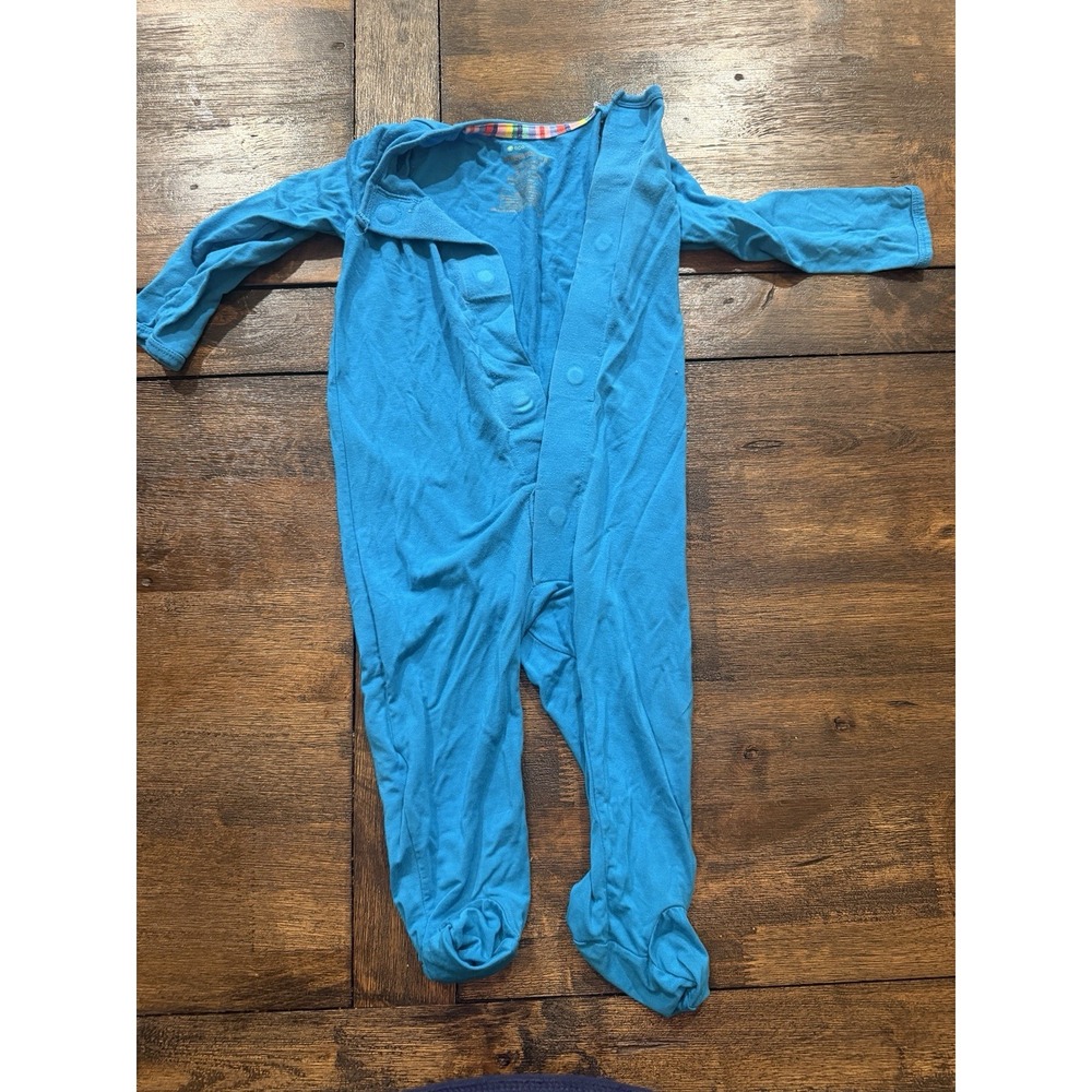 Magnetic Me 6-9 Months Blue Magnetic Footed Sleeper Pajamas One Piece
